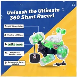 kindertales Rolling Big Stunt Car Toy for Kids with ( IND*9099) USB Cable & Remote image 2