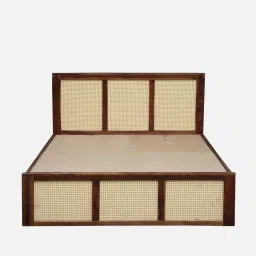 woodsworth from pepperfry Albans Sheesham Wood Queen Size Bed In Provincial Teak Finish image 5
