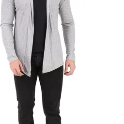 indra fashion Men Jacket Style Full Sleeve Grey Shrug image 5