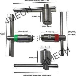 4mech PULSAR+STAR CITY+SUPER SPLENDOR+HERO/ACTIVA Magnet Puller with 2 CLUTCH NUT Lever Tool image 3