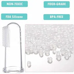 mini storify pack of 4 Baby Silicone Finger Toothbrush with case for Easy Cleaning, Massaging, and Soothing Gums, Oral Hygiene Ultra Soft Toothbrush image 2