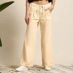 mast & harbour Women Boot-Leg Mid Rise Beige Jeans image 1