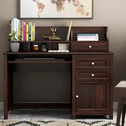 Wooden Study Table for Home and Office with Drawer and Cabinet Storage Solid Wood Study Table-image-8