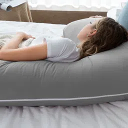 linenovation Microfibre Pregnancy Pillow Pack of 1 Solid image 4