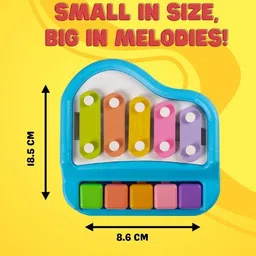 little finds 2 in 1 Mini Piano and Xylophone Toy with Colorful Keys & 2 Mallets image 4