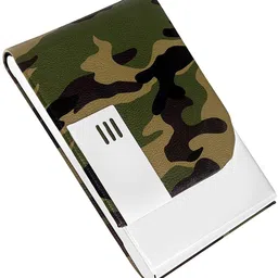 ofixo PU Leather Army Silver Plated Card Holder Card case Money Purse Wallet with Magnetic Closure 10 Card Holder-picture-24