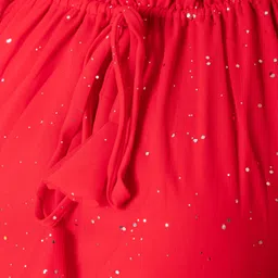 aksha creation Women Layered Red Maxi/Full Length Dress image 4