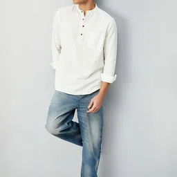 max Men Solid Pure Cotton A-line Kurta image 3