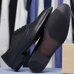 louis stitch Mens Black Formal Oxford Lace Up Shoes LSRGOXJB - 6 UK Lace Up For Men image 2