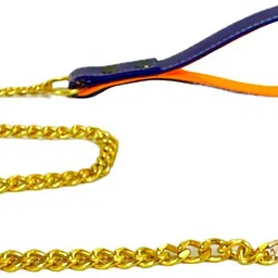 super chain Leather Tone Chew Proof Strong Hook Leash with Soft Padded Handle(LARGE-MEDIUM) 130 cm Dog Chain Leash image 3