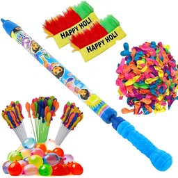 brown leaf (1 Pichkari +3 Magic Balloon +2 Holi Cap+ 100 Water Balloon)Holi & Pool Party Water Gun-picture-10