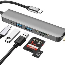 CLVMART 100W Power Charging Compatible with MacBook Pro/Macbook Air/iPad and More USB C to HDMI Adapter, DEMKICO 6 in 1 Type C Hub Multiport Adapter USB Hub-image-5