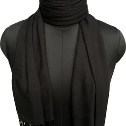 Solid Viscose Women Black Scarf-image-28