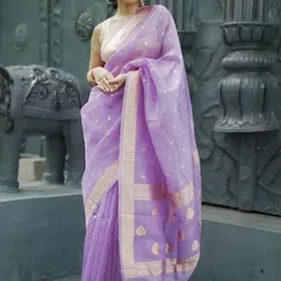 Lyzoo Woven Design Zari Pure Cotton Handloom Saree-picture-26