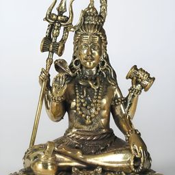 Exotic India Gold-Toned Lord Shiva Religious Brass Idol Showpiece-picture-18