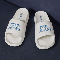 Pepe Jeans Men Logo Printed Anti Skid Sliders-picture-1
