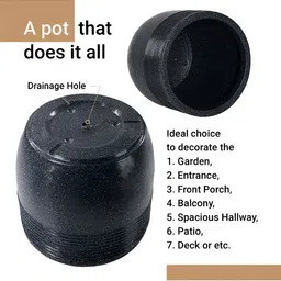 RUBOXA 2-Pcs Black Textured UV-ProtectedPlanters image 4