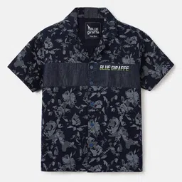 Blue Giraffe Boys Floral Opaque Printed Casual Shirt-picture-47