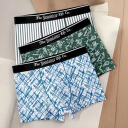 The Roadster Lifestyle Co Pack Of 3 Printed Breathable Trunks-picture-34