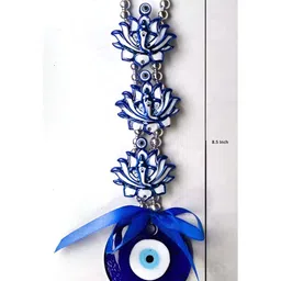 VASTU ART Blue Ganesha Evil Eye With lotus Symbol Wall Hanging image 3