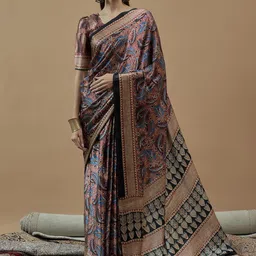 Saree mall Bagh Poly Crepe Designer Block Print Sarees-picture-28