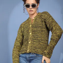 CHKOKKO Women Ribbed Woollen Cardigan-picture-44