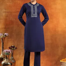 Nayam By Lakshita Women Ethnic Motifs Embroidered Regular Thread Work Kurta with Trousers-image-99