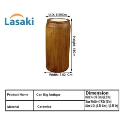 LASAKI Can Brown Ceramic Flower Vase image 2
