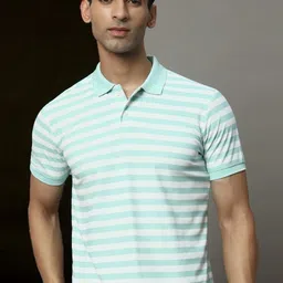 OGEN Men Striped Polo Collar Pockets T-shirt-image-44