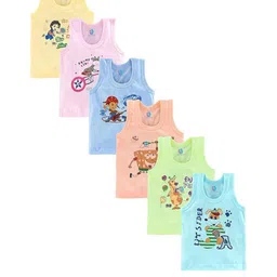 DESNUDA Boys Pack of 6 Printed Cotton Vest-picture-28