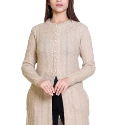Varenyam Women Skin Solid Acrylic Round Neck Long Sleeves Long Sweater-picture-38