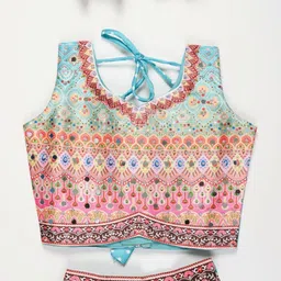 JAY NAGNATH FAB Girls Embellished Mirror Work Ready to Wear Lehenga & Blouse With Dupatta image 2