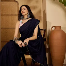 Sangria Gotta Patti Embellished Saree With Unstitched Blouse image 3