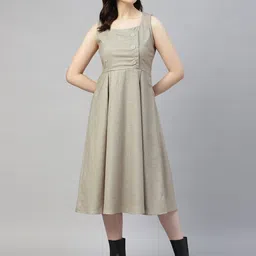 Sands of India Checked Fit & Flare Midi Dress image 3