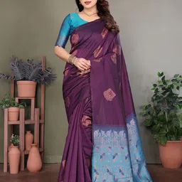 Styleveda Silk Cotton Woven Design Banarasi Saree With Unstitched Blouse Piece-picture-39
