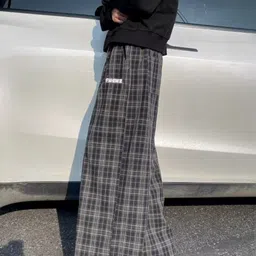 KPOP Men Checked Easy Wash Trousers image 5