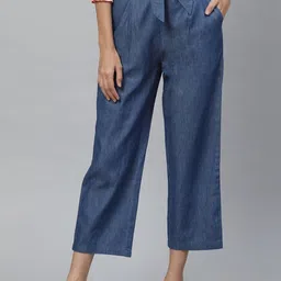 YASH GALLERY Women Mid-Rise Pleated Culottes-picture-16