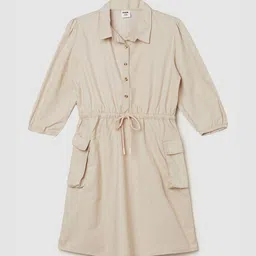 max Girls Straight Knee Length Shirt Dress-image-0