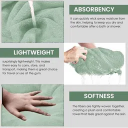 MAXOSHINE Green & Sea Green 1 350 GSM Bath Towel image 3