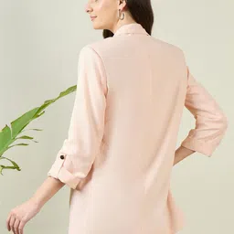 JUNE & HARRY Women Notched Lapel Single-Breasted Oversized Blazer image 2