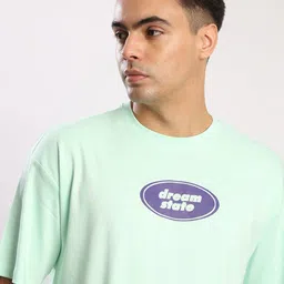 Bene Kleed Men Green Typography Printed Round Neck Oversize T-shirt-picture-33