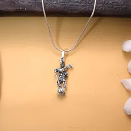 P. R. PRINTS Stainless Steel Silver-Plated Hanuman Ji Pendants With Chains-picture-25