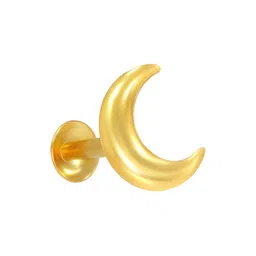 BHIMA 22K BIS Hallmark 916 Purity Yellow Gold Moonlit Curve Gold Stud Earring image 4