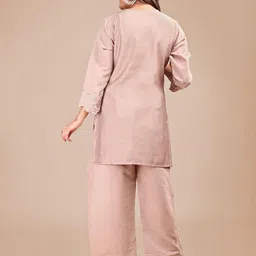 Tikhi Imli Embroidered V-Neck Tunic With Trousers Co-Ords image 5