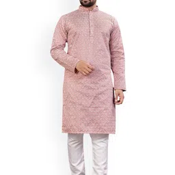 AKSHAT CREATION Men Floral Embroidered Regular Kurta with Pyjamas-picture-17