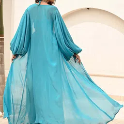 Ordinaree Women Solid Top and Palazzos with Shrug Co-ord Set image 4