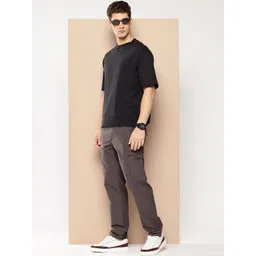 THE BEETEL HOUSE Men Textured Cargos Trousers image 4