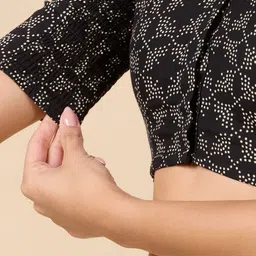 Studio Shringaar Women Printed Pure Cotton Saree Blouse image 5