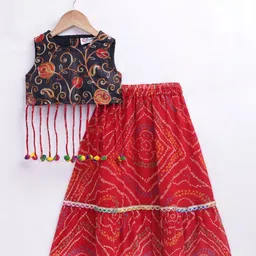 M'andy Girls Embroidered Thread Work Ready to Wear Lehenga & Choli Set-picture-23