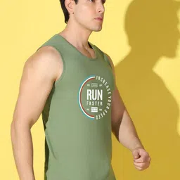 WOOSTRO Pack Of 2 Printed Ultra-Soft Gym Vests VWS26(ALONE LGTGREEN)(RUN LGTGREEN) image 5